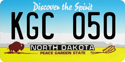 ND license plate KGC050
