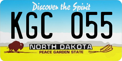 ND license plate KGC055