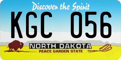 ND license plate KGC056