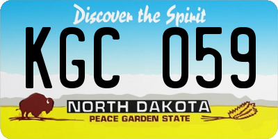ND license plate KGC059
