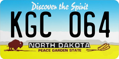 ND license plate KGC064