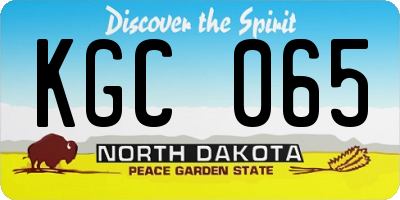 ND license plate KGC065
