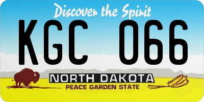 ND license plate KGC066