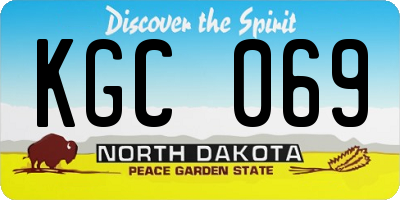 ND license plate KGC069