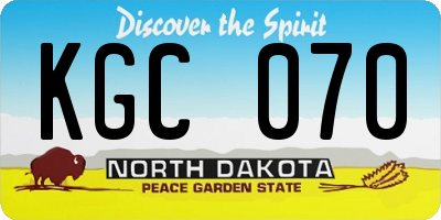 ND license plate KGC070