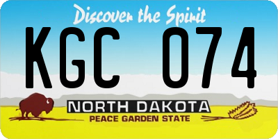 ND license plate KGC074