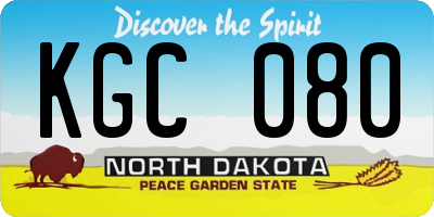 ND license plate KGC080