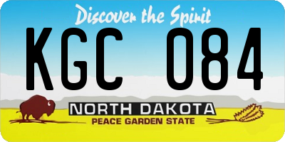 ND license plate KGC084