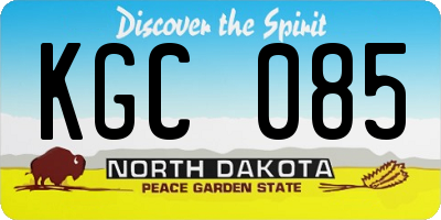 ND license plate KGC085
