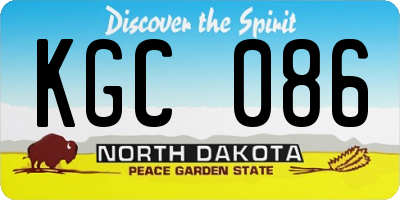 ND license plate KGC086