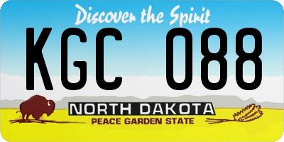 ND license plate KGC088