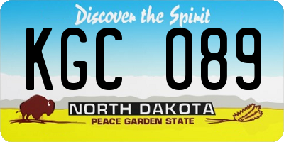 ND license plate KGC089