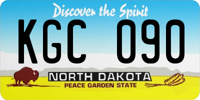 ND license plate KGC090