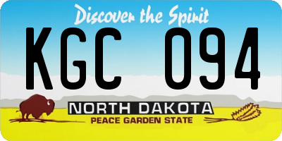 ND license plate KGC094