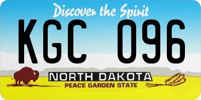 ND license plate KGC096