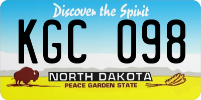 ND license plate KGC098