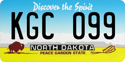 ND license plate KGC099