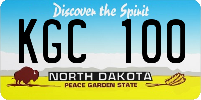 ND license plate KGC100