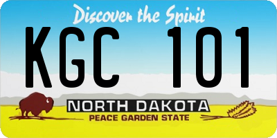ND license plate KGC101