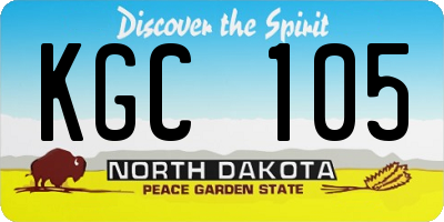 ND license plate KGC105