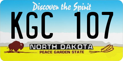 ND license plate KGC107