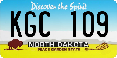ND license plate KGC109