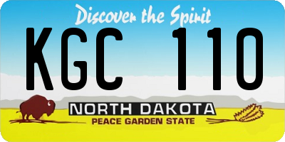 ND license plate KGC110