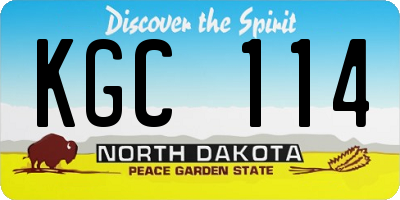 ND license plate KGC114