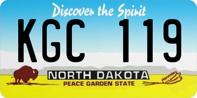 ND license plate KGC119