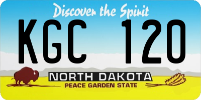 ND license plate KGC120
