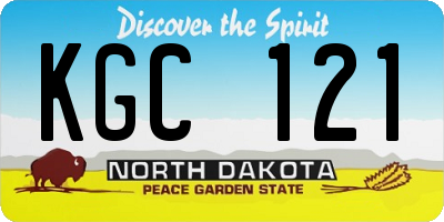 ND license plate KGC121