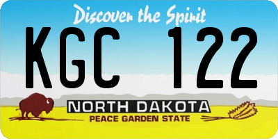 ND license plate KGC122