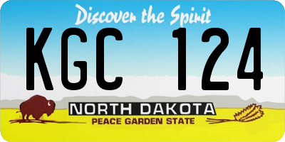 ND license plate KGC124