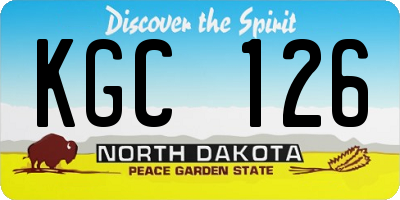 ND license plate KGC126
