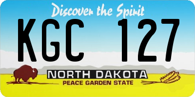 ND license plate KGC127