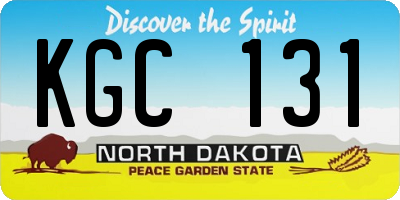 ND license plate KGC131