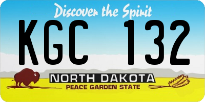 ND license plate KGC132
