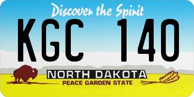 ND license plate KGC140