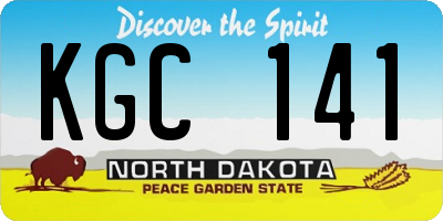 ND license plate KGC141
