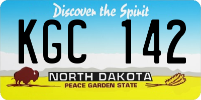 ND license plate KGC142