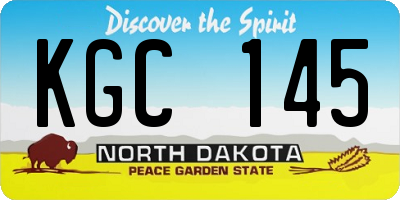 ND license plate KGC145