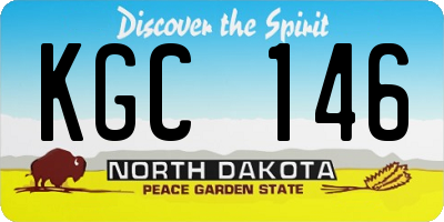 ND license plate KGC146