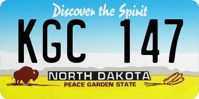 ND license plate KGC147