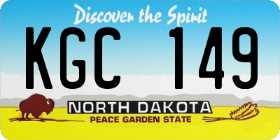 ND license plate KGC149
