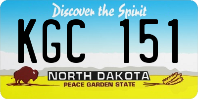 ND license plate KGC151