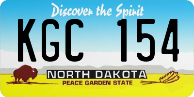 ND license plate KGC154