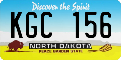 ND license plate KGC156