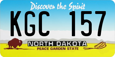 ND license plate KGC157