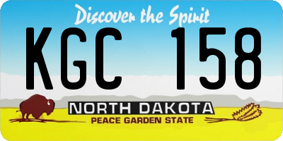 ND license plate KGC158