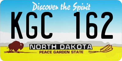 ND license plate KGC162